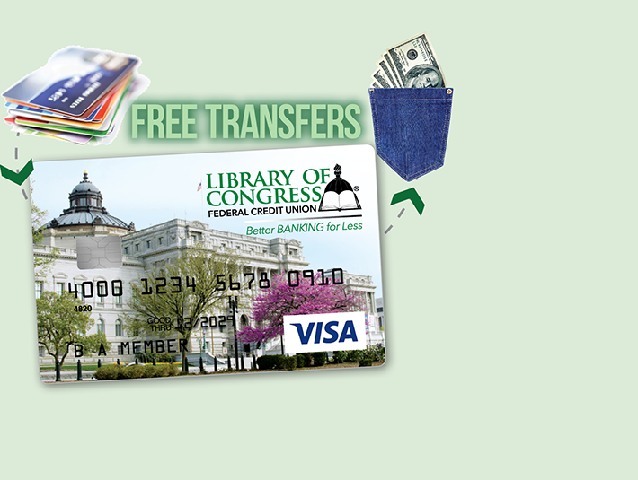 Library of Congress FCU Credit Card Balance Transfers are FREE at a low, fixed rate. Get your VISA Credit Card today